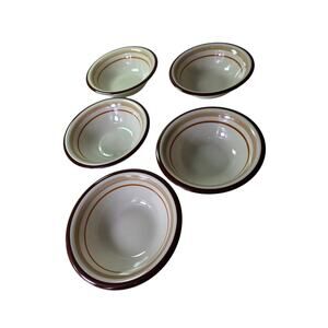 Vintage COLORIFICS Japan Tan Monterrey MSM Stoneware Cereal Soup Bowl Set of 5